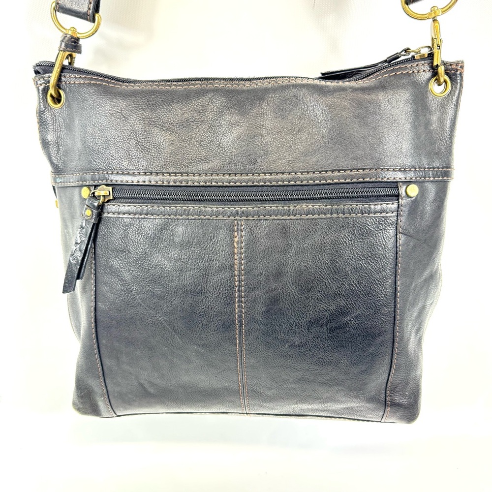 Fossil Shoulder Bag Sasha Black Pebbled Leather Crossbody Bag - Picture 4 of 16